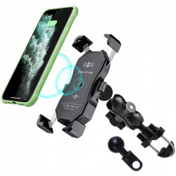 UCHWYT ROZSUWANY NA TELEFON DO MOTOCYKLI NA KIEROWNICĘ INDUKCJA SZYBKIE ŁADOWANIE